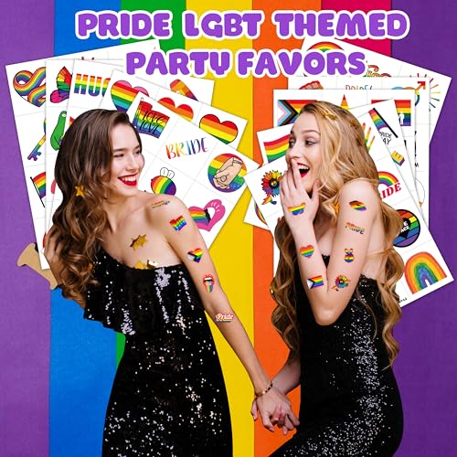 120 Pack Rainbow Pride Temporary Tattoos for LGBTQ Events & Festivals