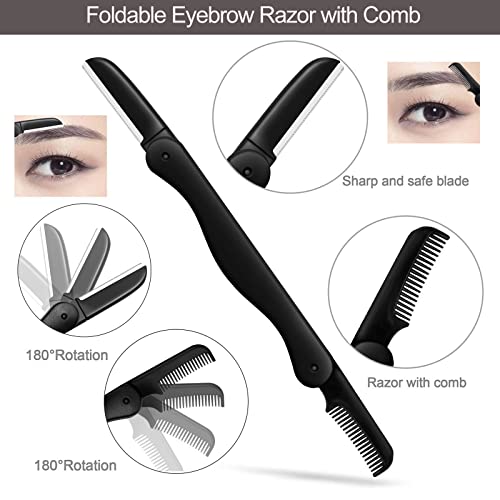KAJUDA 5-in-1 Eyebrow Grooming Kit with Razor, Scissors & Tweezers