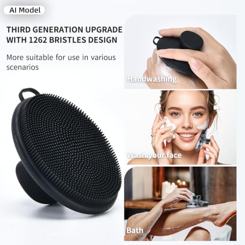 Silicone Face Scrubber for Men & Women - 1262 Soft Bristles