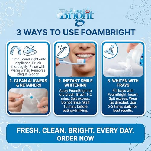 FoamBright Aligner and Retainer Cleaner Whitening Foam - Peroxide Free