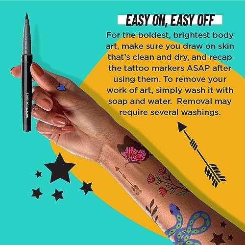BIC BodyMark Temporary Tattoo Markers - 6-Count Skin-Safe Ink Set