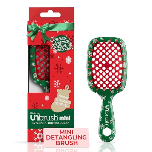 FHI Heat UNbrush Mini Detangler Brush - Snowy Pine Green - Pain-Free Hair