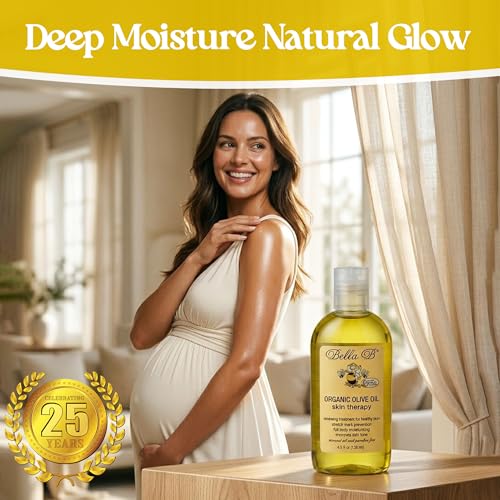 Organic Olive Oil Body Oil for Pregnancy - Stretch Mark Prevention - 4.5 oz