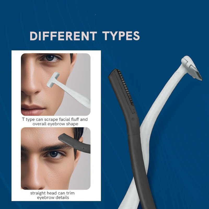 Eyebrow Razors w/Dermaplane Razors Set - Japanese Blades Razors - Small Face Razors for Peach Fuzz and Fine Hair, Multipurpose Exfoliating Dermaplaning Tools for Women and Men, Black