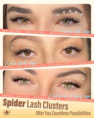 Zegaine Spider Lash Clusters - Natural Wispy Eyelash Extensions 10-16mm