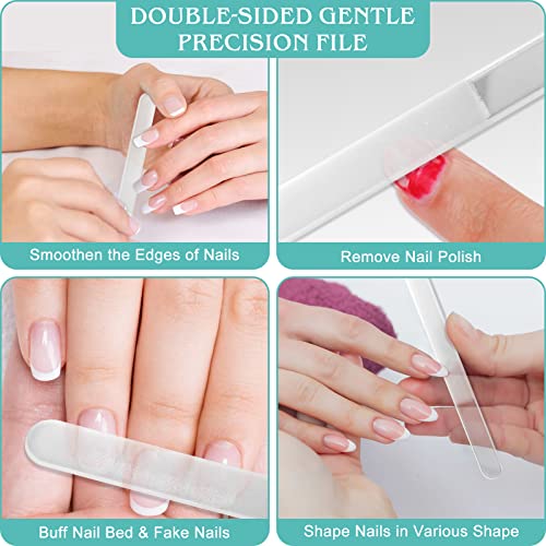 DRMODE Glass Nail File Set 5 Pack with Case - Manicure & Nail Care Tools