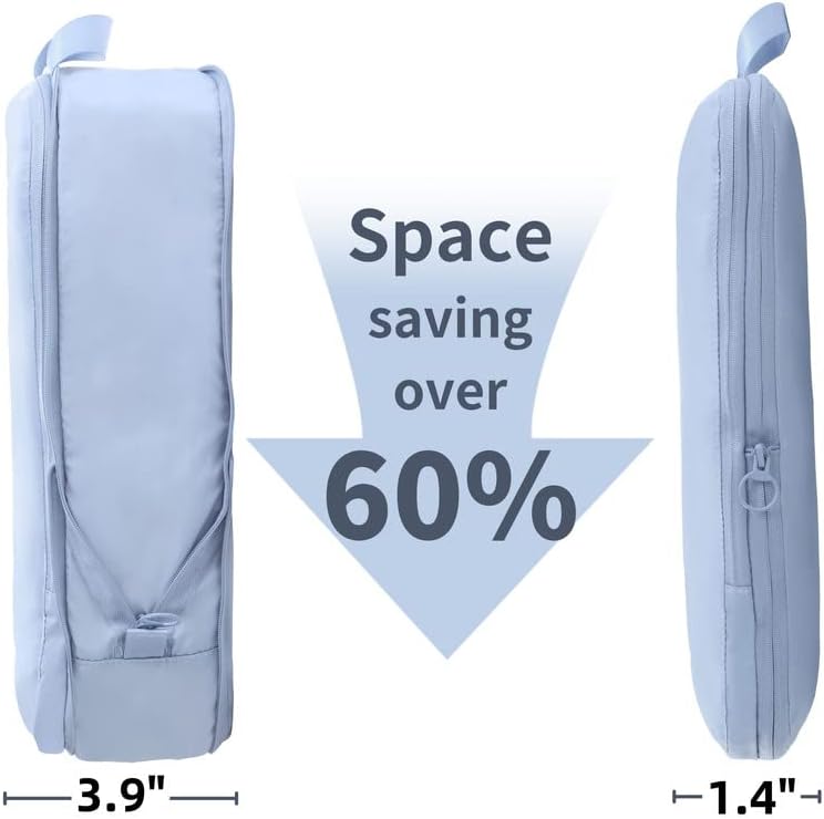 Compression Packing Cubes | Luggage Organizer Bags Set for Travel - Medium, Black (2-Pack)