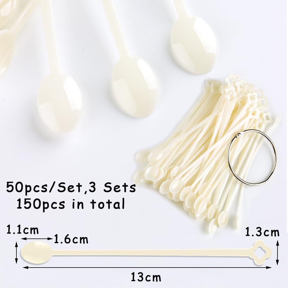 Nail Swatch Sticks - 150 Pcs Natural Beige Spoon Shaped Color Display Tips | Acrylic Practice Tools for Home & Salon