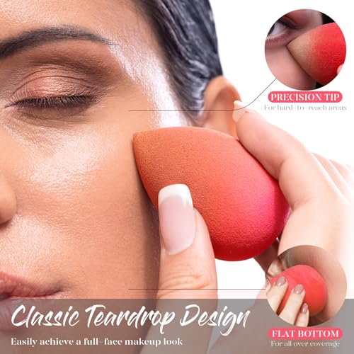 BEAKEY Makeup Sponge Set, Multi-Color Foundation Blending Sponges