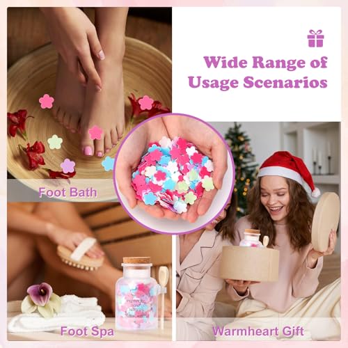 DOSTATNI Flower Paper Soap Sheets & Bath Salt Jar - Pedicure Foot Soak Set