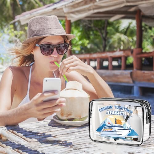 6Pcs Alaska Cruise Makeup Bags - Waterproof PVC Travel Set