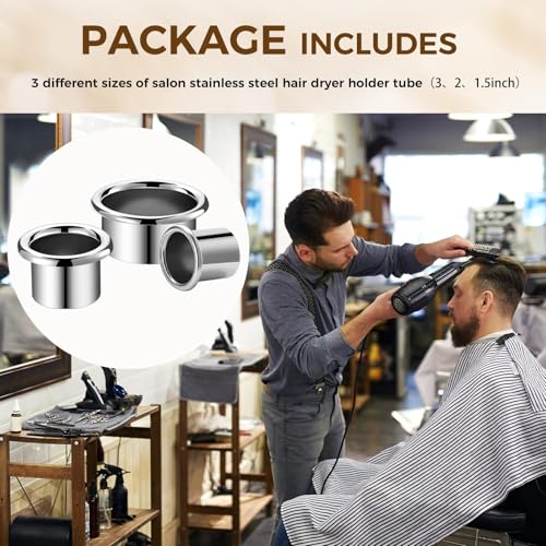 MorningRo 3 Pcs Hair Dryer Holder Insert Silver 3"+2"+1.5"