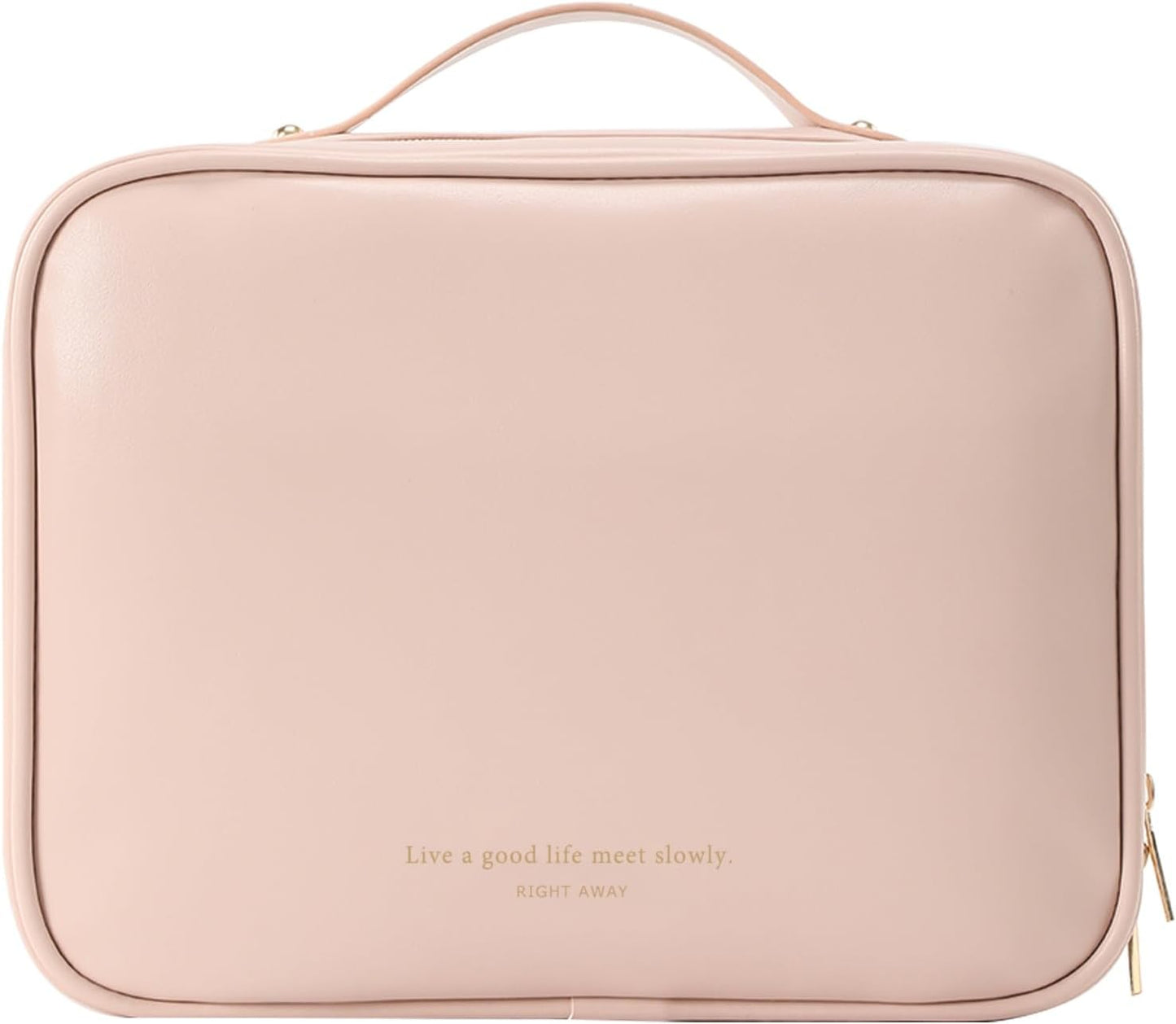 Travel Toiletry Bag for Women - Waterproof Makeup Organizer with Compartments | Portable Cosmetic Case in Brown