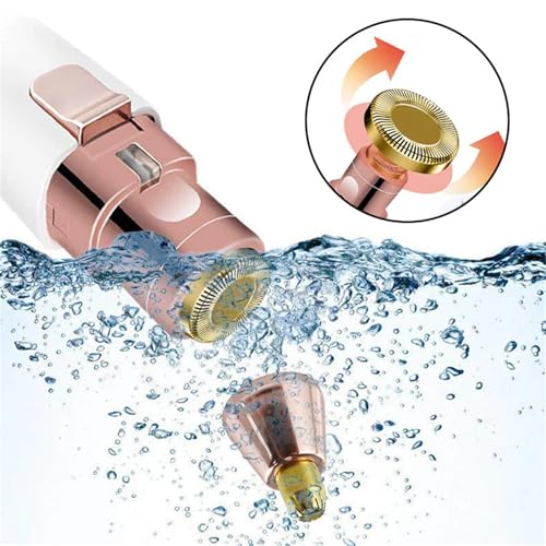 Portable 2-in-1 Facial Shaver,Type-C Rechargeable Women Shaver, Women Eyebrow Trimmer with Built-in LED Light. (Champagne Gold)