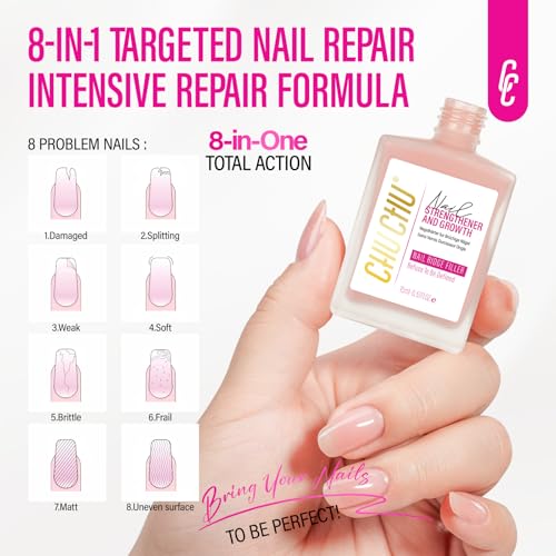 CHUCHU Soft Pink 8-in-1 Nail Strengthener & Repair for Women