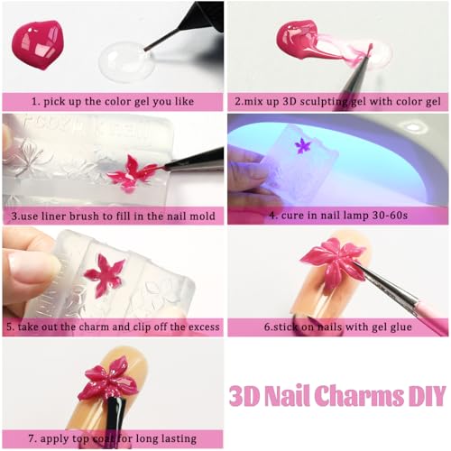 Clear 3D Sculpting Gel for Nail Charms - 15g Quick Dry Formula