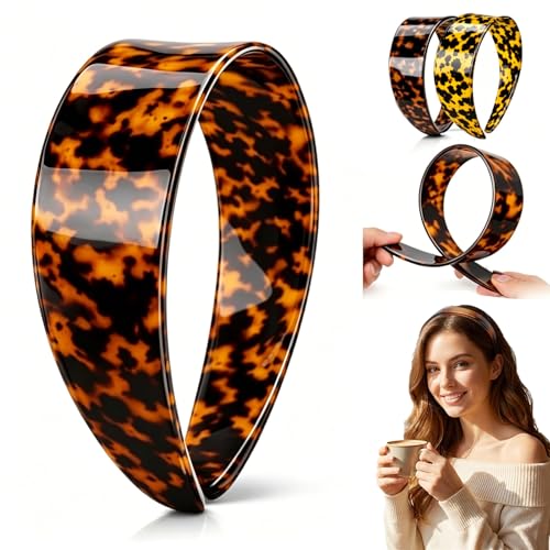 Thick Tortoise Shell Headband for Women | No-Slip, Comfortable Fit
