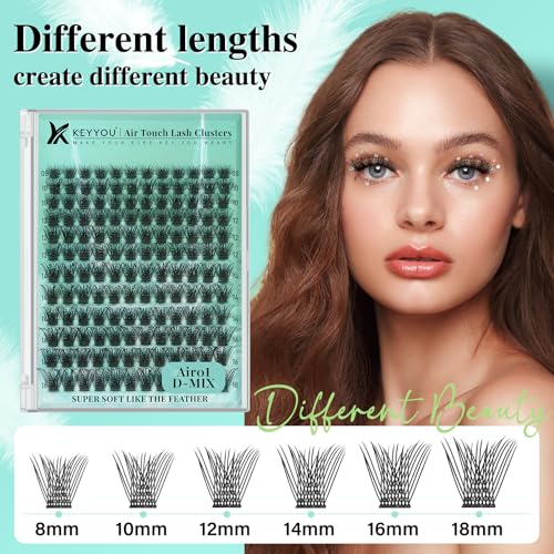 KEYYOU Air Touch Lash Kit Air01 - Lightweight Eyelash Clusters for Natural Look