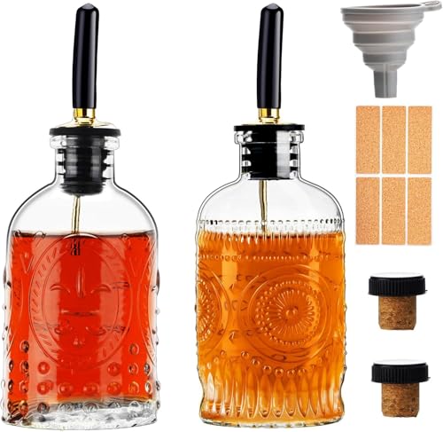 Gegewawa Glass Syrup Bottles for Coffee Bar - 2-Pack, 7 oz