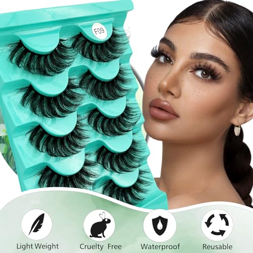 5 Pairs FOINEMYED Mink Strip Eyelashes - Volume D Curl Lashes