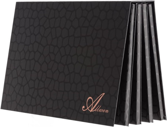 Large Empty Makeup Palette - 4-Layer Book Shaped Magnetic Storage Box for Eyeshadow, Lipstick & Blush | Black