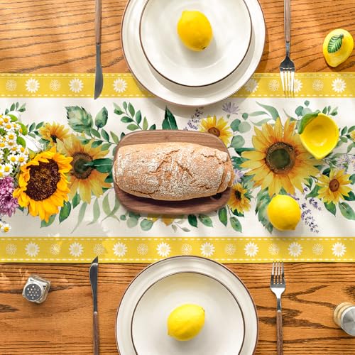 Artoid Mode Sunflower Table Runner 13x108 Inch - Durable Polyester