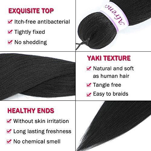 Alrence 16 Inch Pre-Stretched Braiding Hair - 8 Packs (1B#)