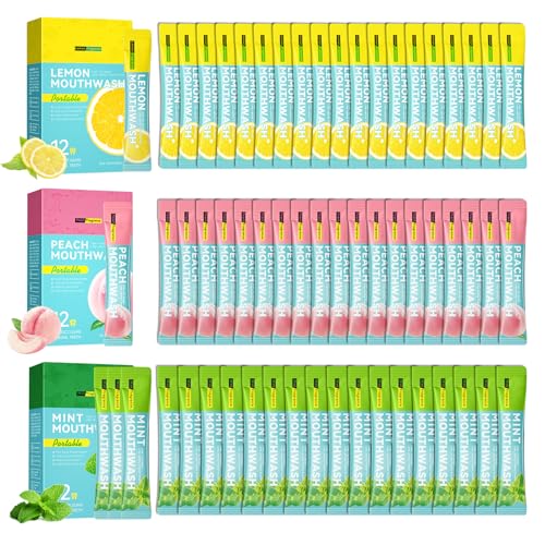 Travel Size Mouthwash Packets - 60 Count Individual Oral Care Set