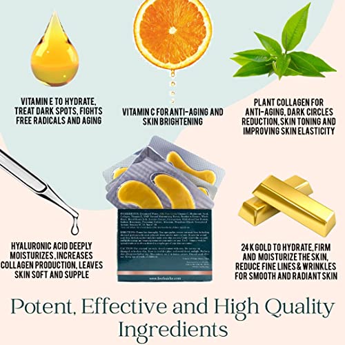 Live Fraiche 24k Gold Under Eye Patches for Dark Circles & Puffiness