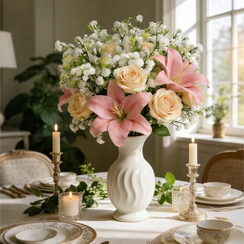 12pcs White Baby's Breath Artificial Flowers - Realistic Faux Gypsophila for Home Decor & Weddings