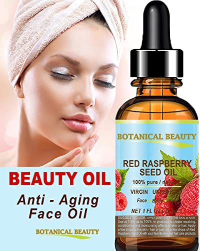 Botanical Beauty Red Raspberry Seed Oil - 100% Pure Cold Pressed, 4 Fl Oz