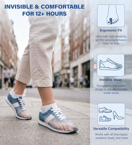 12 Pack Aloe Infused Gel Toe Separators for Bunion Relief