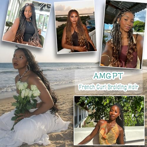 French Curl Braiding Hair Extensions 8 Packs - 14 Inch 1B Loose Wave