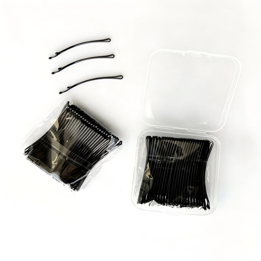 Curved Bobby Pins - 100PCS 2.2-Inch Super Grip Black Hair Clips | Reusable for Thick Hair