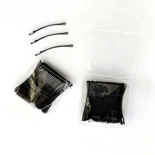 Curved Bobby Pins - 100PCS 2.2-Inch Super Grip Black Hair Clips | Reusable for Thick Hair
