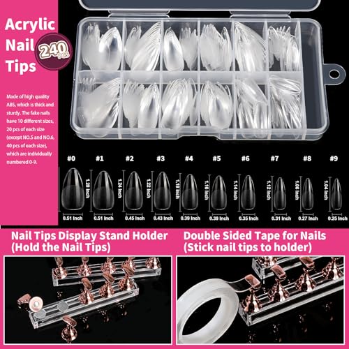 Fandamei Acrylic Nail Kit with Tips & Tools for Beginners - DIY Nail Art Set