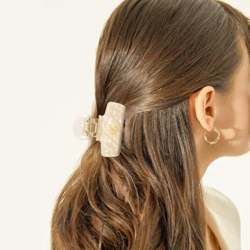 Gold Initial Claw Clip - Personalized 2.1 Inch Hair Accessory for Women & Girls