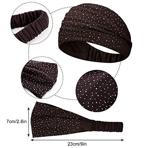 WILLBOND 10 Pack Wide Stretch Headbands for Women - Boho Hair Wraps & Knotted Bands