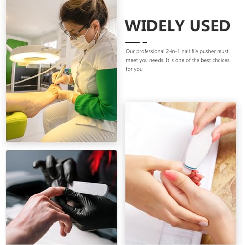 Minkissy Cuticle Remover Nail File Combo 6.29 in - Dual Use Tool