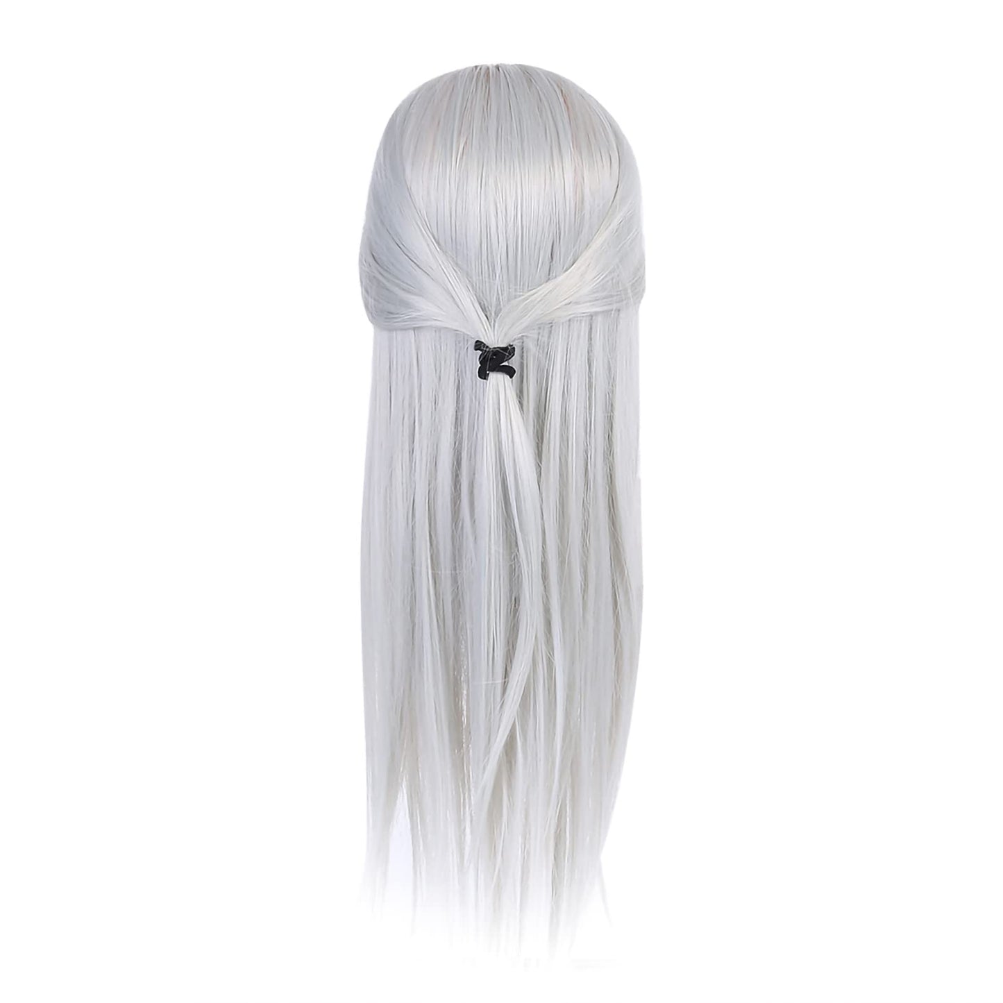 Training Head Mannequin Dolls for Hair Practice, Cosmetology Hairdressing Salon Tool with Thick 66cm High - Temperature Fiber and 30% Human Hair, Dark Gray or Light Gray for (ET-172#)