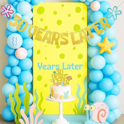 30th Birthday Party Supplies - Glitter Banner & Cake Topper