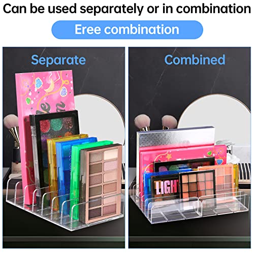 2-Pack Acrylic Eyeshadow Palette Organizer with 7 Sections