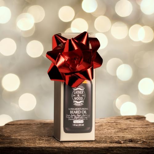 Lather & Wood Beard Oil for Men - Premium Natural Beard Conditioner - 1oz