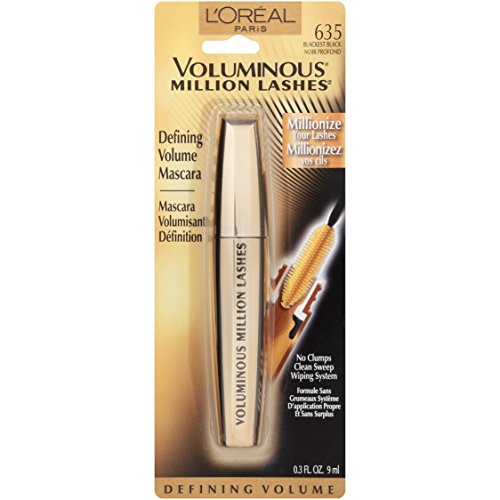 L'Oreal Paris Voluminous Million Lashes Mascara - Blackest Black, 0.3 Fl Oz