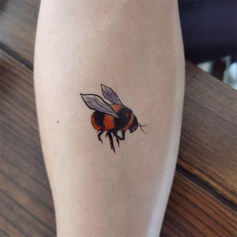 SF285 Bee Insect Temporary Tattoo Sticker Waterproof 24pcs Set 2.36 x 4.13 in