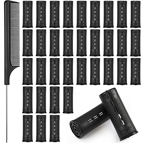 WILLBOND 36-Piece Hair Perm Rod Set with Rat Tail Comb for DIY Curls