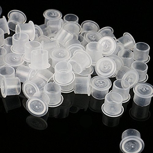 VOBRAMY Extra Large Tattoo Ink Caps 250Pcs White Disposable Microblading Ink Cups