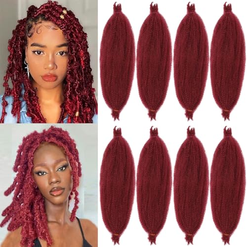 COOKOO 16 Inch Afro Twist Hair Extensions 8 Packs - Soft, Fluffy, Pre-Fluffed Synthetic Braiding Hair for Protective Styles
