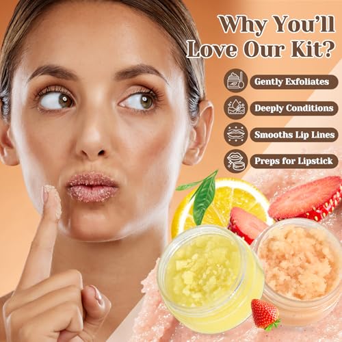 DIY Sugar Lip Scrub Making Kit - 35 Pcs with Natural Ingredients