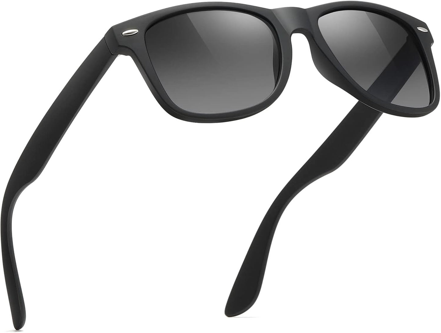 Polarized Sunglasses for Men & Women - Black Retro UV Protection for Driving & Fishing